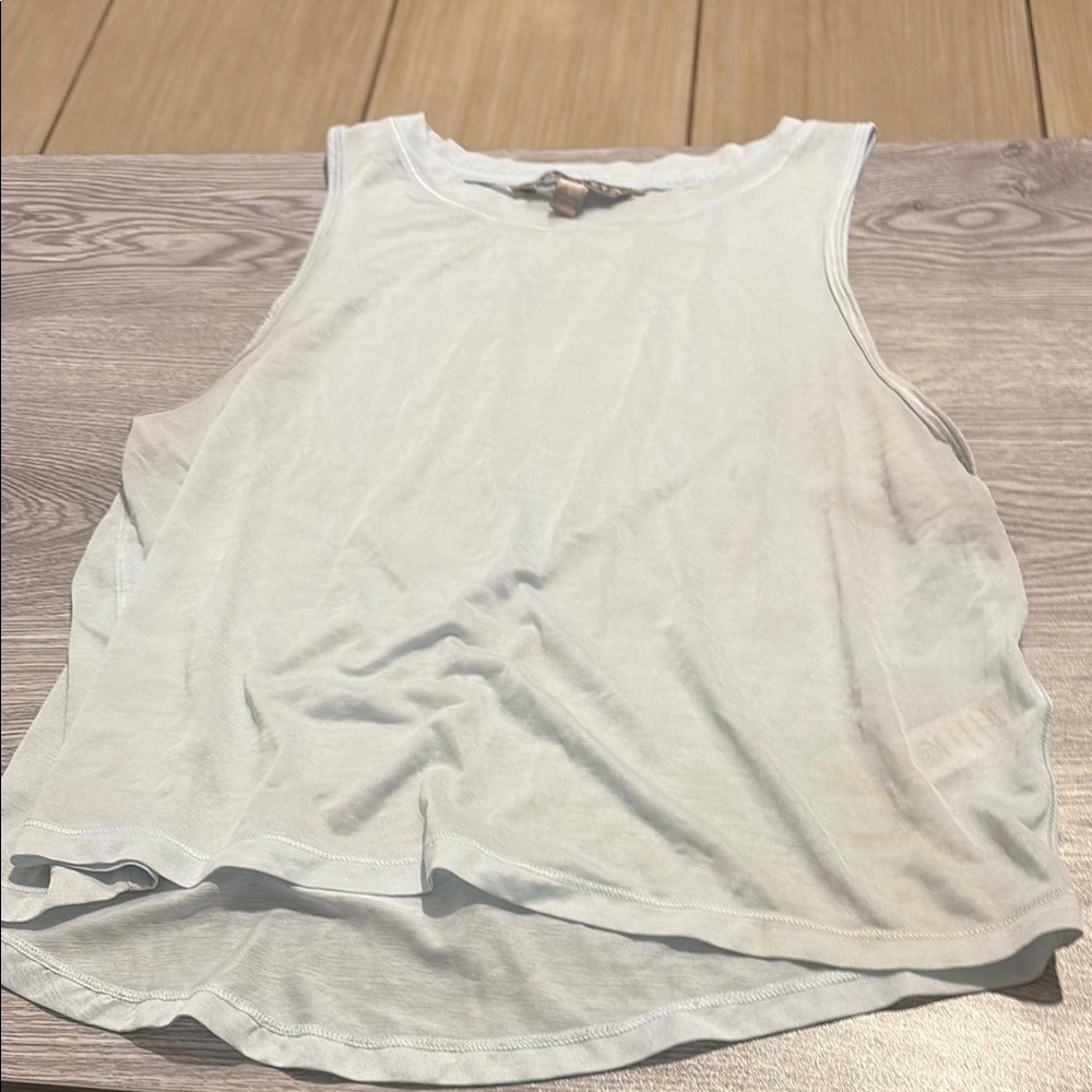 Athleta baby blue Muscle Tee Crop Top Sleeveless